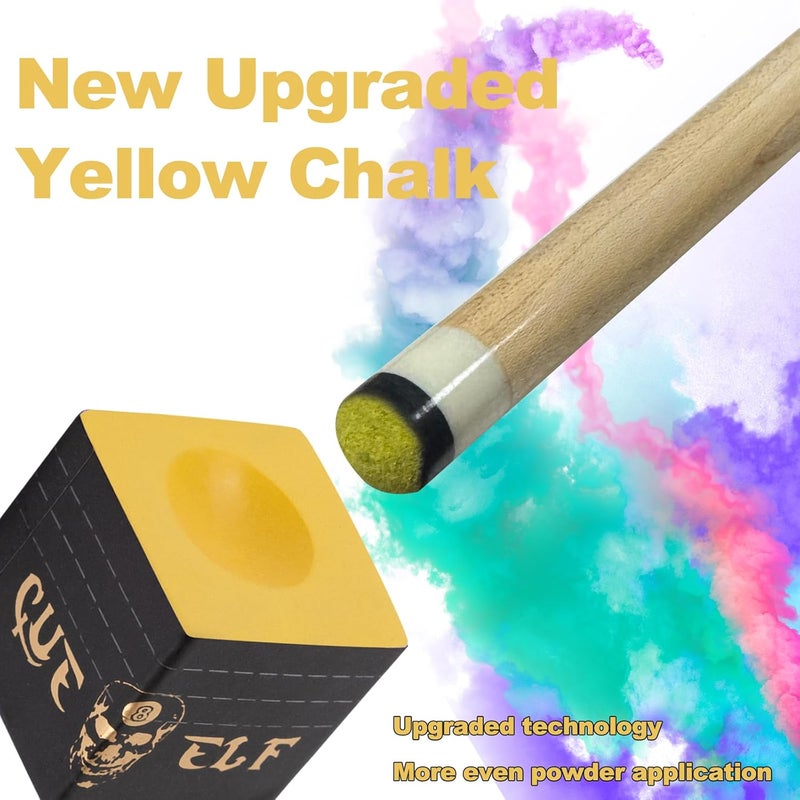 CUEELF Cube Pool Cue Chalk Technology Billiard Pool Stick Chalk for Professional Low Deflection, Durable, Reduces Miscues-1pc - Image 2